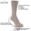 World's Softest Classic Crew Socks - Ultra Soft Crew Socks for Women and Men - Medium, Stone