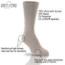 World's Softest Classic Crew Socks - Ultra Soft Crew Socks for Women & Men | Medium, Stone