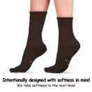 World's Softest Classic Crew Socks - Ultra Soft Crew Socks for Women & Men - Large, Chocolate