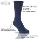 World's Softest Classic Crew Socks - Ultra Soft Socks for Women and Men - 3 Pack - Medium, Navy