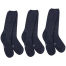 World's Softest Classic Crew Socks - Ultra Soft Socks for Women and Men - 3 Pack - Large, Navy