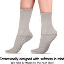 World's Softest Classic Crew Socks - Ultra Soft Socks for Women and Men - 3 Pack - Medium, Stone