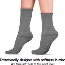 World's Softest Classic Crew Socks - Ultra Soft Socks for Women and Men - 3 Pack - Medium, Grey