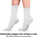 World's Softest Classic Crew Socks - Ultra Soft Socks for Women and Men - 3 Pack - Medium, White