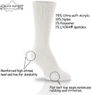 World's Softest Classic Crew Socks - Ultra Soft Socks for Women and Men - 3 Pack - Large, White