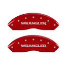 MGP Caliper Covers 42007SWRGRD 'Wrangler' Engraved Caliper Cover with Red Powder Coat Finish and Silver Characters, (Set of 4)
