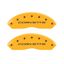 MGP Caliper Covers 13007SCV5YL Caliper Cover (Yellow Powder Coat Finish, Engraved Front and Rear: C5/Corvette, Black Characters, Set of 4)