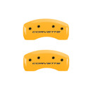 MGP Caliper Covers 13007SCV5YL Caliper Cover (Yellow Powder Coat Finish, Engraved Front and Rear: C5/Corvette, Black Characters, Set of 4)