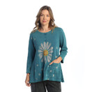 Jess & Jane Mineral Washed Medium Weight Tunic - M88 - 2X, Happy Days Cypress