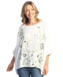 Jess & Jane Mineral Washed Crinkle Cotton Gauze Top - M97 - 1X, Kelly White