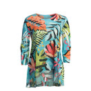 Jess & Jane Women's Sonata Tunic Top with Chiffon Hem - 3X, Paradise