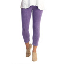 Jess & Jane Women's Mineral Washed Cotton Legging Capri - Large, Purple