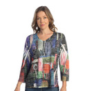 Jess & Jane Burnout Hi-Low Tunic Top - AJ3 - 3X, Barcelona