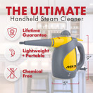 Vapamore MR-75 Amico Handheld Steam Cleaner, 17 Attachments Including the Turbo Pet Tool, Chemical Free Professional-Grade Handheld Steamer Quickly and Easily Cleans Upholstery, Bathrooms, Cars & More
