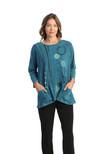 Jess & Jane Women's Lollipop Mineral Washed Patch Pocket Cotton Tunic - X-Large, Multi-color