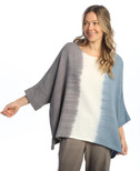 Jess & Jane Mineral Washed Crinkle Cotton Gauze Top - M97 - X-Large, Layer Gray & Blue