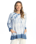 Jess & Jane Women's Coloring Mineral Washed Patch Pocket Cotton Tunic - 3X, Storm Royal Blue