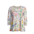 Jess & Jane Burnout Tunic with Mesh Contrast - 1X, Amalfi