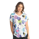 Jess & Jane Rayon Burnout Crushed Short Sleeve Top - RC7 - 2X, Marbles