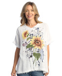 Jess & Jane Mineral Washed Gauze Top - M92 - 2X, Cameo White