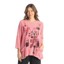 Jess & Jane Mineral Washed Gauze Tunic w/ Pockets - M103 (X-Large, Lily Coral)