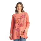 Jess & Jane Mineral Washed Gauze Tunic w/ Pocket - M108 (Small, Tori Watermelon)