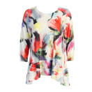Jess & Jane Light-Knit Layered Tunic Top LK4 (Large, Peony)
