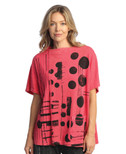 Jess & Jane Mineral Washed Short Sleeve Top, M117 (1X, Veronica Raspberry)