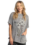 Jess & Jane Mineral Washed Short Sleeve Top, M117 (Medium, Mosaic Midnight)