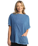 Jess & Jane Mineral Washed Short Sleeve Top, M117 (X-Large, Indigo)