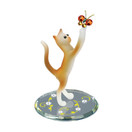 Glass Baron - Tabby Cat with Crystal Butterfly