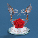 Hummingbirds with Red Rose Figurine