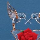 Hummingbirds w/ Red Rose Figurine
