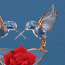 Hummingbirds w/ Red Rose Figurine