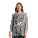 Jess & Jane Mineral Washed Tunic - M101 - Large, Petals Midnight