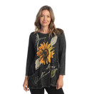 Jess & Jane Mineral Washed Tunic - M101 - Medium, Sunflower Black
