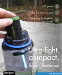 SteriPen Adventurer Opti UV Personal Water Purifier for Camping, Backpacking, Emergency Preparedness & Travel Black/Green Small (Water Purifier)