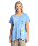 Jess & Jane Short-Sleeve Cotton Slub Weekend Top - WK3 - X-Small, Darling Provence