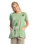 Jess & Jane Short-Sleeve Cotton Slub Weekend Top - WK3 | X-Small, Finch Shale Green