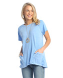 Jess & Jane Short-Sleeve Cotton Slub Weekend Top - WK3 | Large, Provence