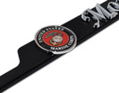 Marines Mom 3D Black Metal License Plate Frame - Elektroplate