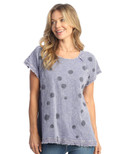 Jess & Jane Raglan Short-Sleeve Gauze Top - M115 - Medium, Mirage Vintage Blue