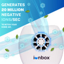 IonPacific ionbox - Highest Ouput Negative Ion Generator & Portable Air Ionizer for Bedroom, Kitchen, Office, Reduces Odor, Smoke, Dust, Dander, Mini Air Cleaner