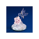 Hummingbird & Porcelain Rose Glass Figurine