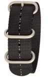 BERTUCCI DX3 B-181 Black with Ghost Gray 22mm Nylon Watch Band