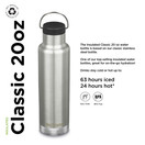 Klean Kanteen Insulated Classic 20oz (with Loop Cap) Brushed Stainless