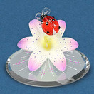 Handcrafted Glass Baron LilyBug Ladybug Figurine - 3" across
