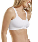 Alice Post Op Bra Compression Front Closure Adjustable Straps - Breast Reduction Augmentation Mastectomy Recovery | Large, White