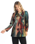 Jess & Jane Abstract Print Brushed Knit Tunic | FB4 (Small, Tom Tom)