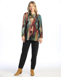 Jess & Jane Abstract Print Brushed Knit Tunic | FB4 (Small, Tom Tom)